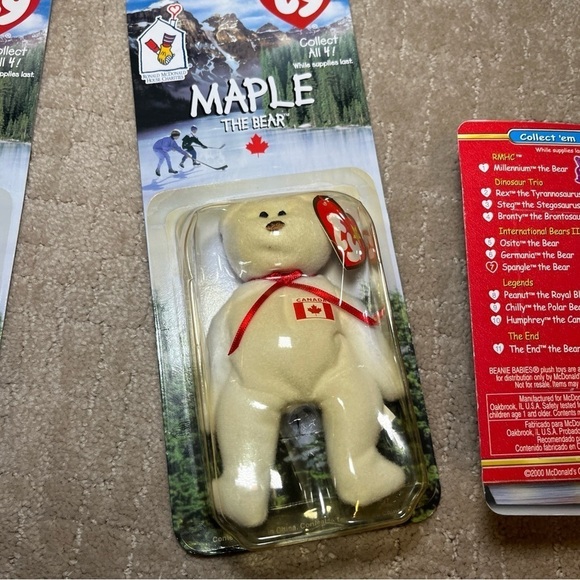 Set of three vintage 1990s beanie baby bears from McDonald’s - Picture 6 of 8